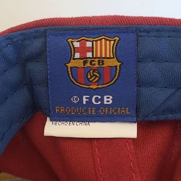 FCB Barcelona Soccer Baseball Cap Hat Cotton Red Blue Adjustable - Picture 7 of 9